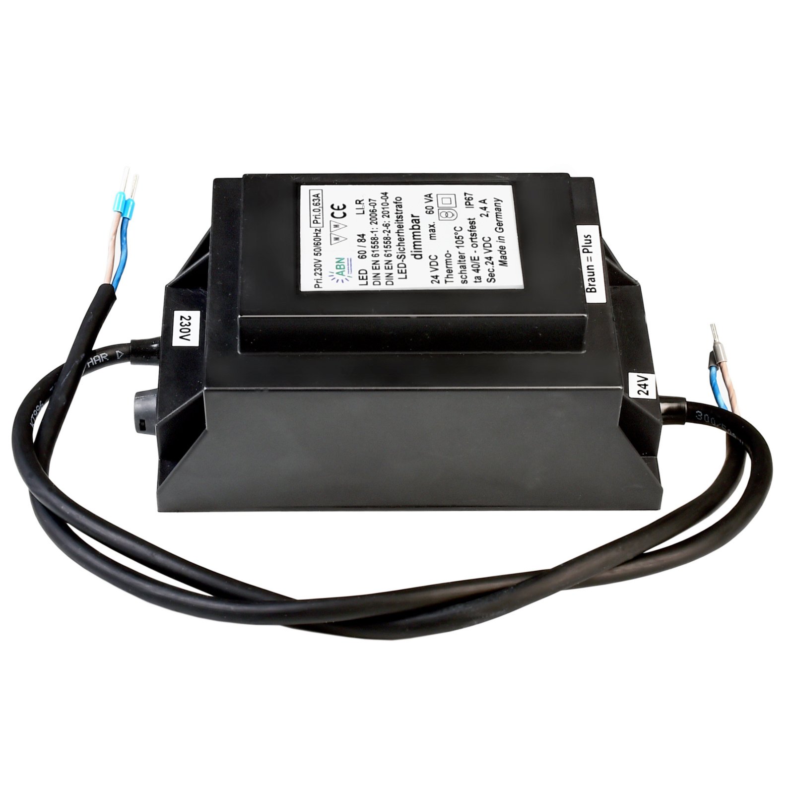 Netzger�t, ABN LED Sicherheitstransformator 60VA/24V DC, dimmbar