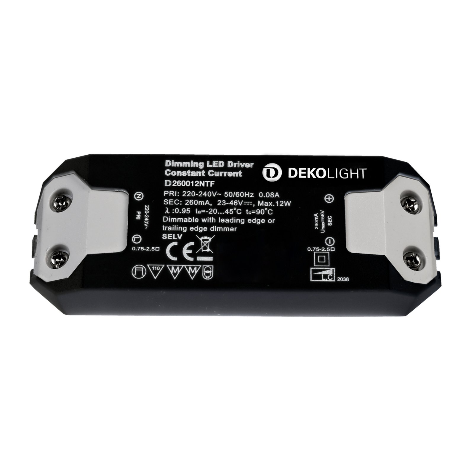 Netzger�t (CC, DC) dimmbar, BASIC, CC, D26012UF/12W, Stromkonstant, 6-12W, 80mA, IP67, 23-46V/DC