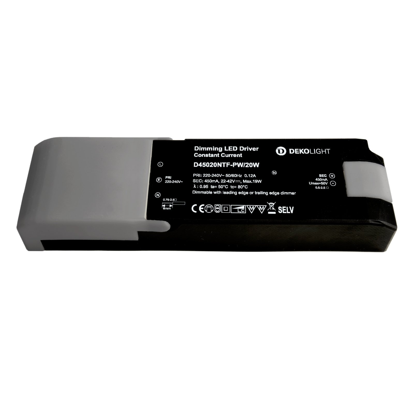 Netzger�t IP67 (CC, DC) dimmbar, QUICK, 450mA, 30-40V, 20W, Stromkonstant, Phasenabschnitt