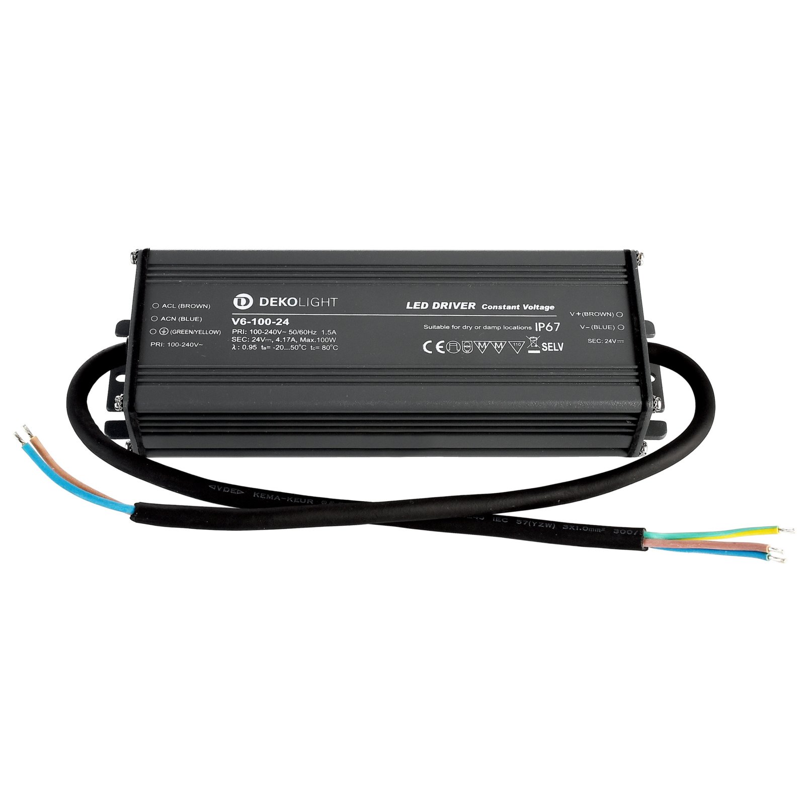 Netzger�t IP67 (CV, DC) V6-100 24V, 100W, 100-240V/AC