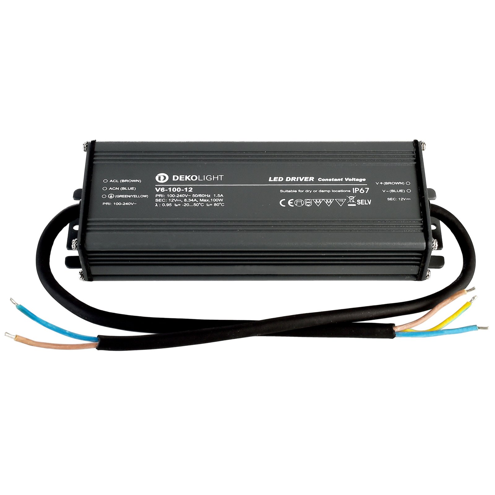 Netzger�t IP67 CV max. 100W, V6-100-12,100-240VAC, 12V DC, 0-8340 mA