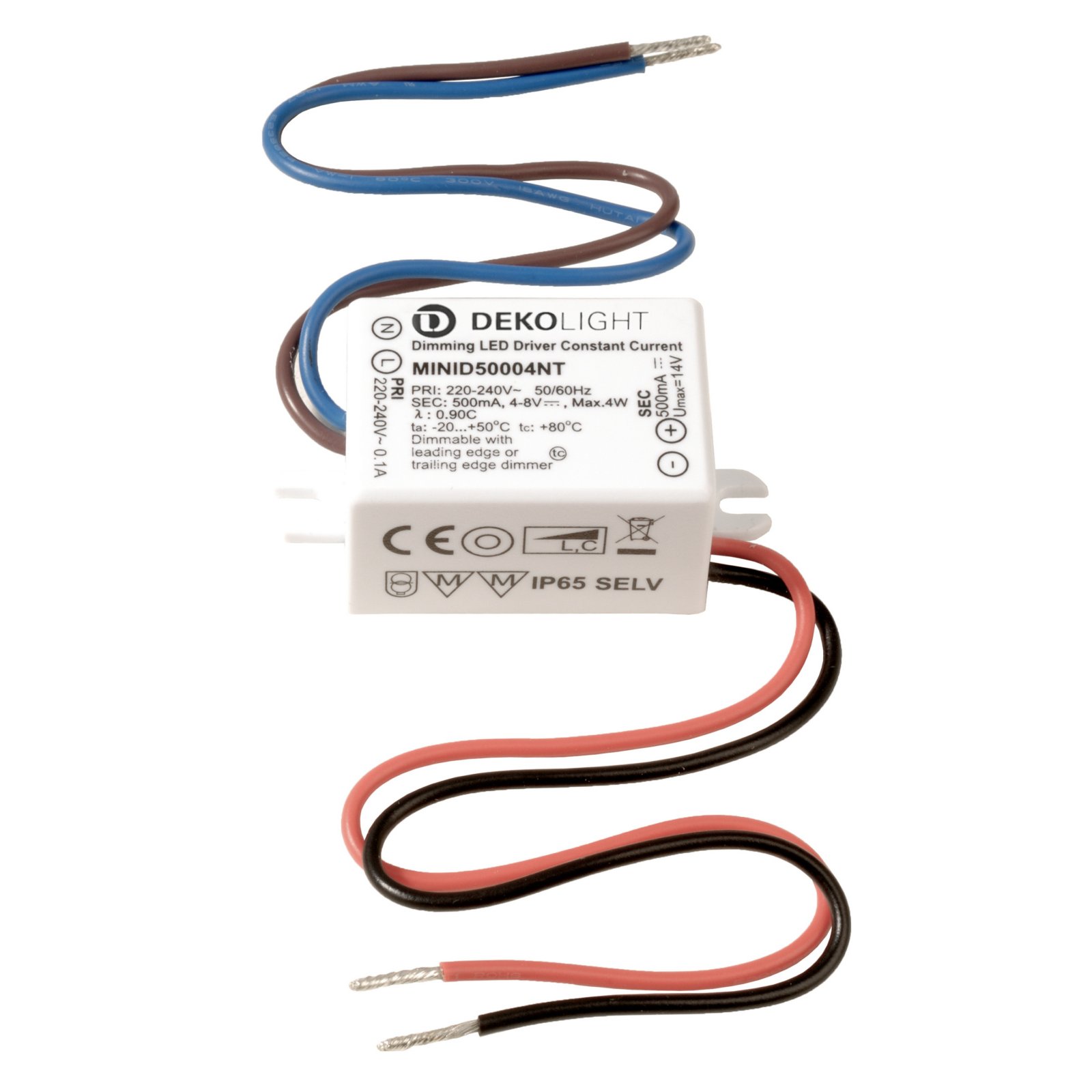 Netzger�t, Mini, dimmbar: Phasenan-/ Phasenabschnitt, 4-8V DC, 500mA