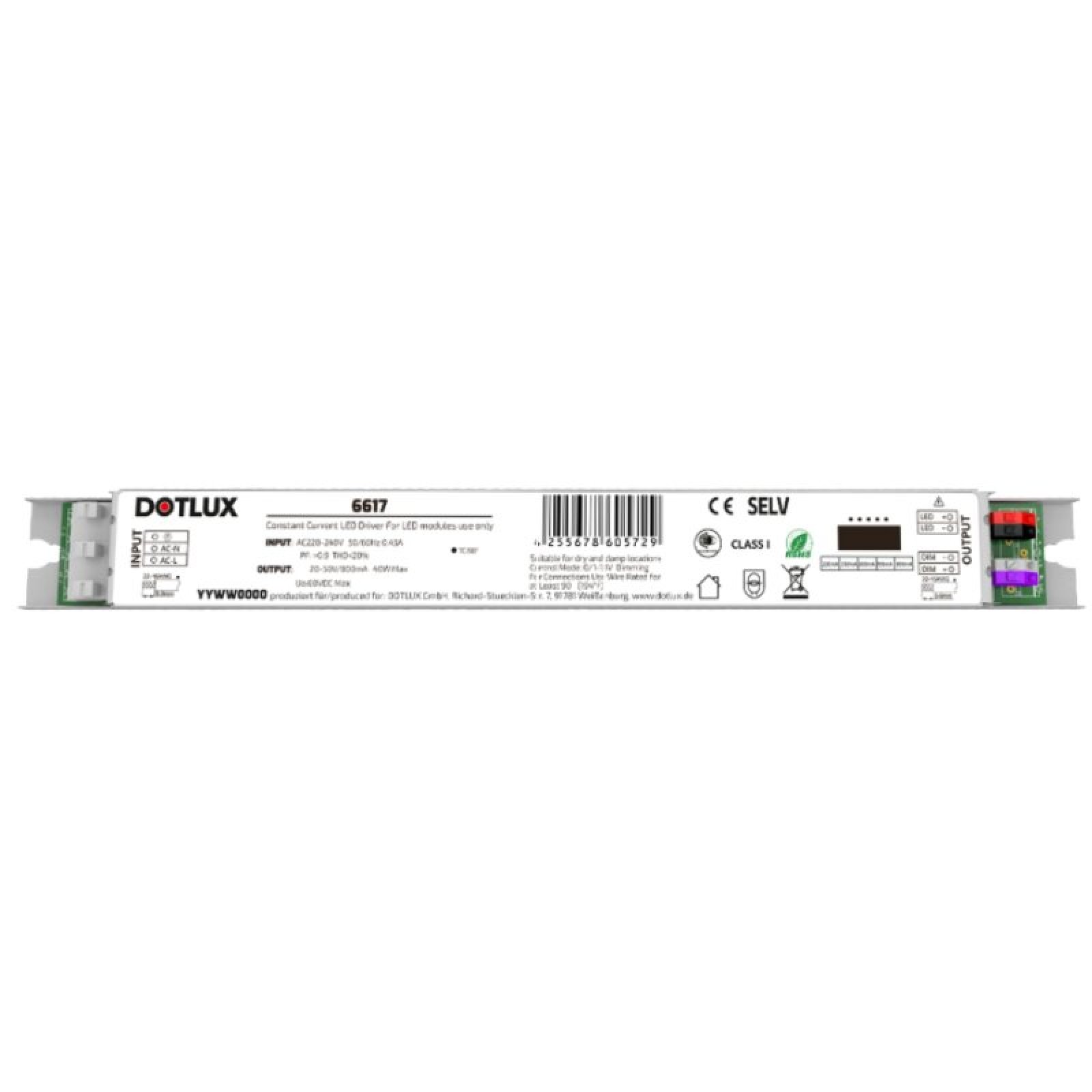 Netzger�t max.40W, 1-10V dimmbar, 250-800mA