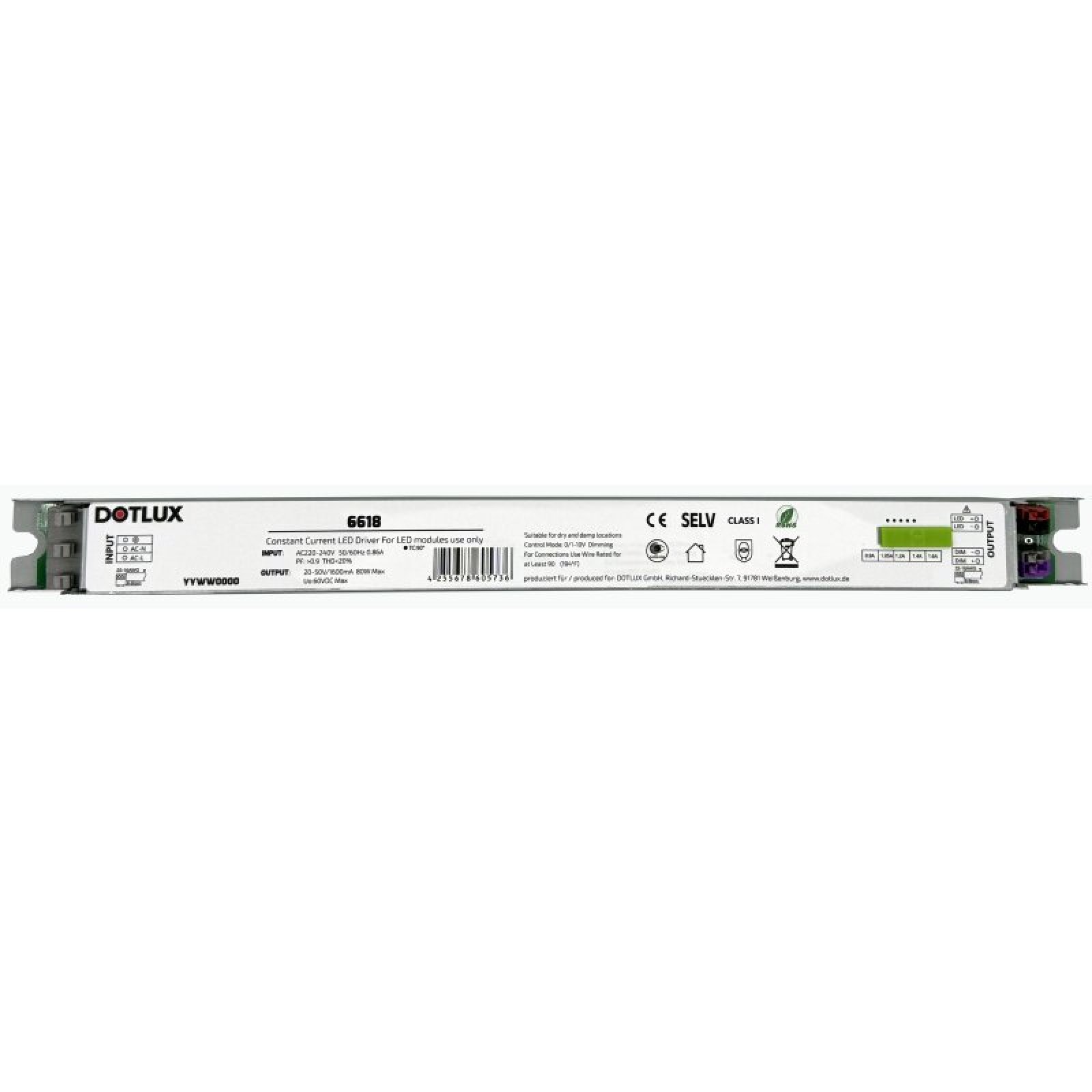 Netzger�t max.80W, 1-10V dimmbar, 900m-1600mA