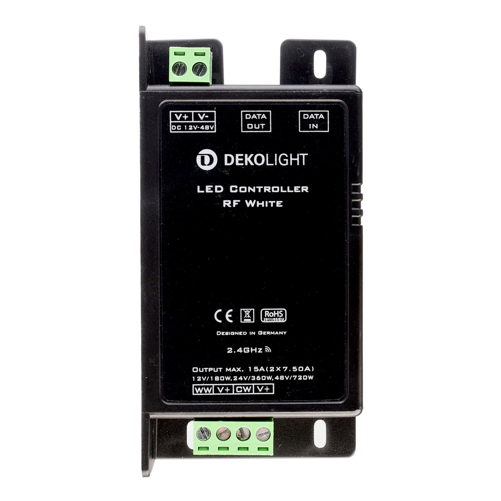 Niedervolt RF Dimmer (CV, DC), RF White, Spannungskonstant RF 2,4 GHz, 12-48 V/DC