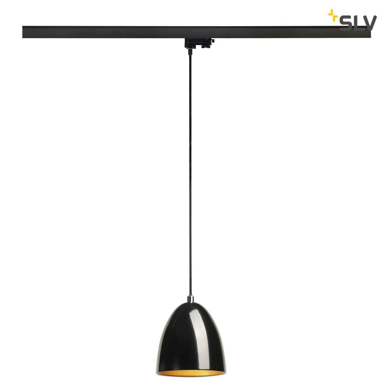 PARA CONE 14 Pendelleuchte, rund, schwarz/gold, GU10, inkl. schwarzem 3 Phasen-Adapter