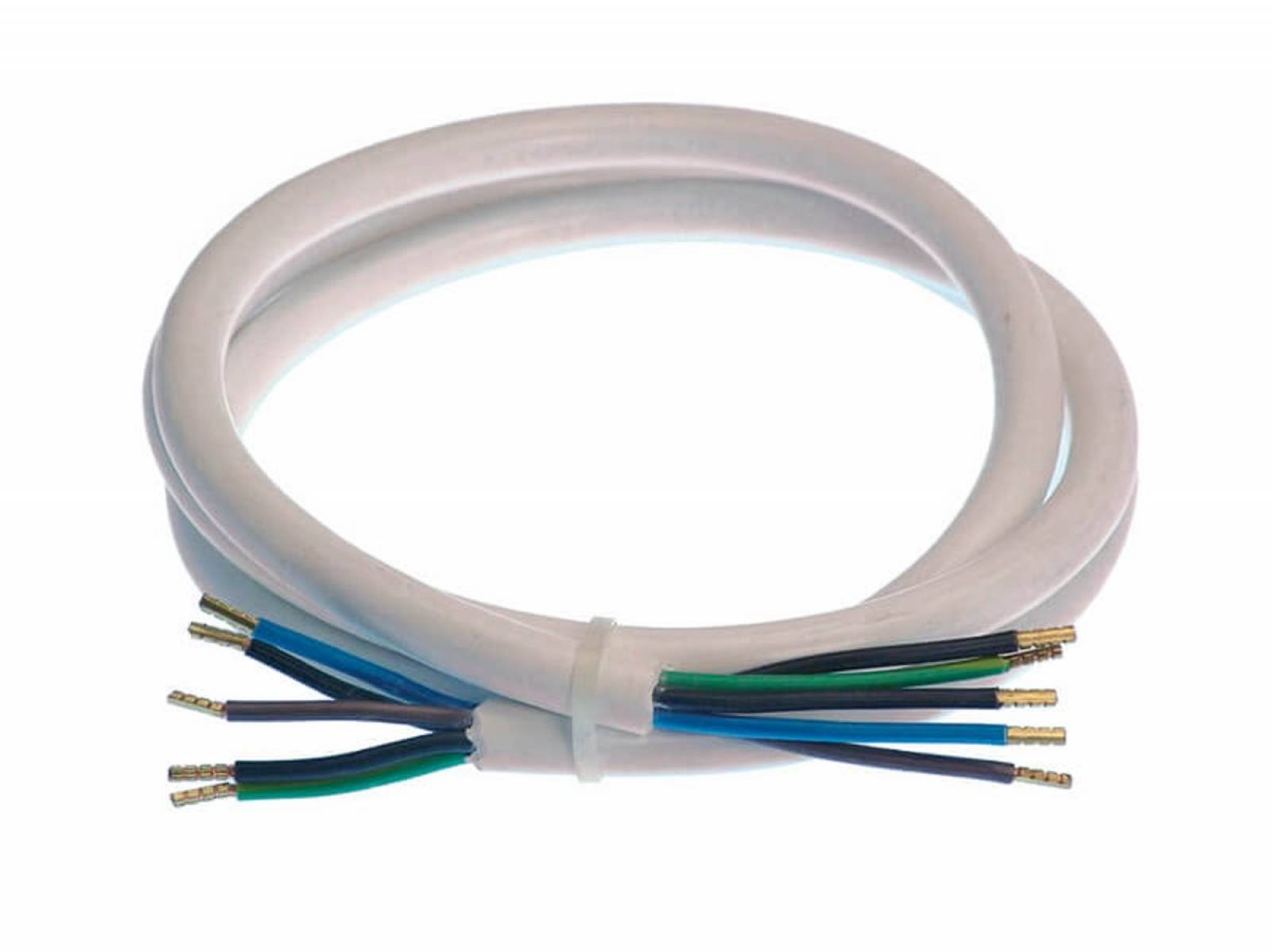 PVC Herdanschlussleitung H05VV-F 5G2,5 50mm abgemantelt L�nge 1,5m / 3m in Wei�