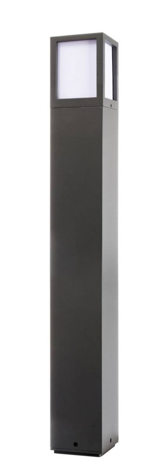 Pollerleuchte Facado II eckig IP65, Scheibe wei� opal 65cm, 1x E27 max 20W, grau