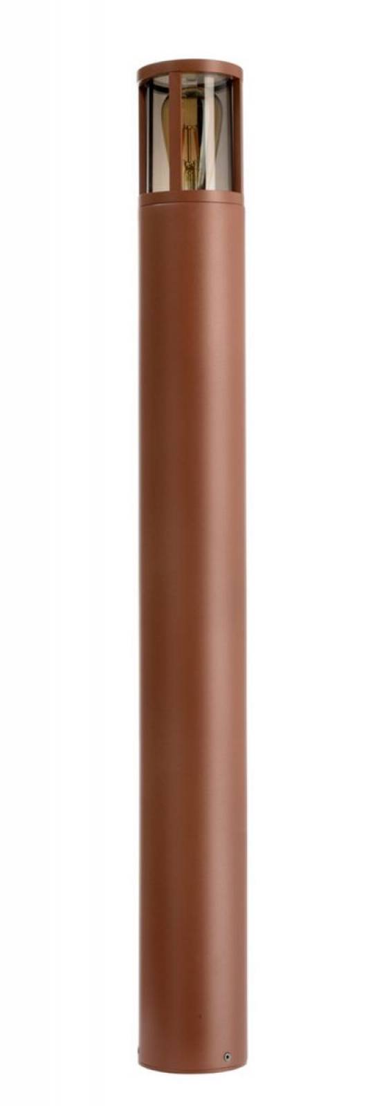 Pollerleuchte Facado II rund IP65, Scheibe get�nt 1m, 1x E27 max 20W, rostfarben