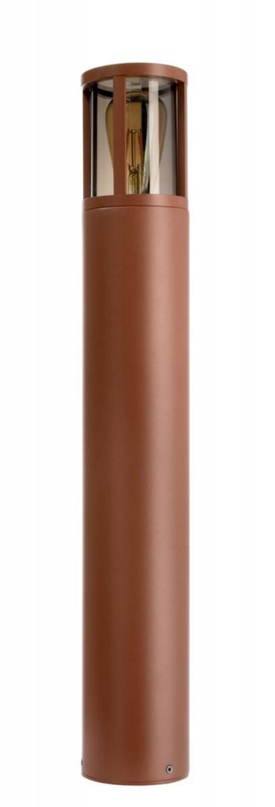 Pollerleuchte Facado II rund IP65, Scheibe get�nt 650mm, 1x E27 max 20W, rost