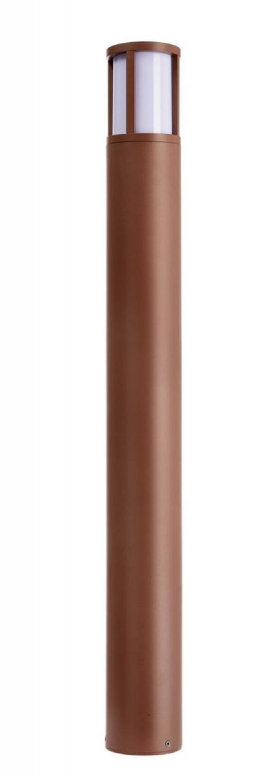 Pollerleuchte Facado II rund IP65, Scheibe wei�-opal 1m, 1x E27 max 20W, rostfarben