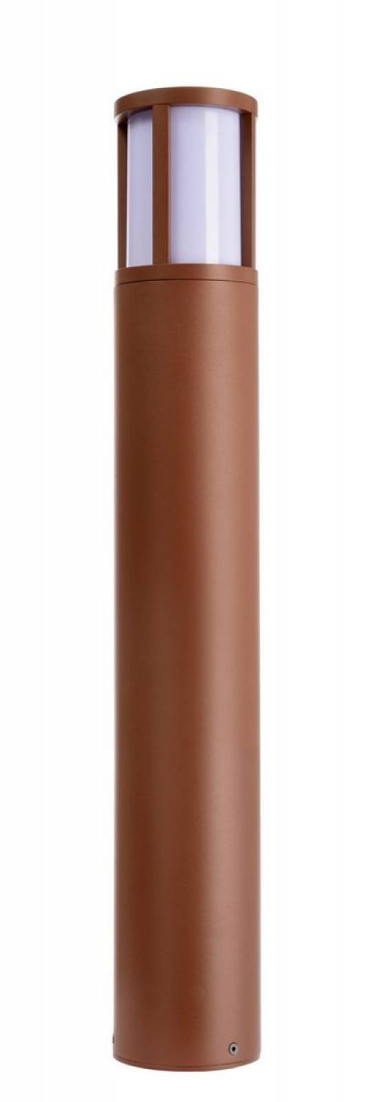 Pollerleuchte Facado II rund IP65, Scheibe wei�-opal 650mm, 1x E27 max 20W, rost