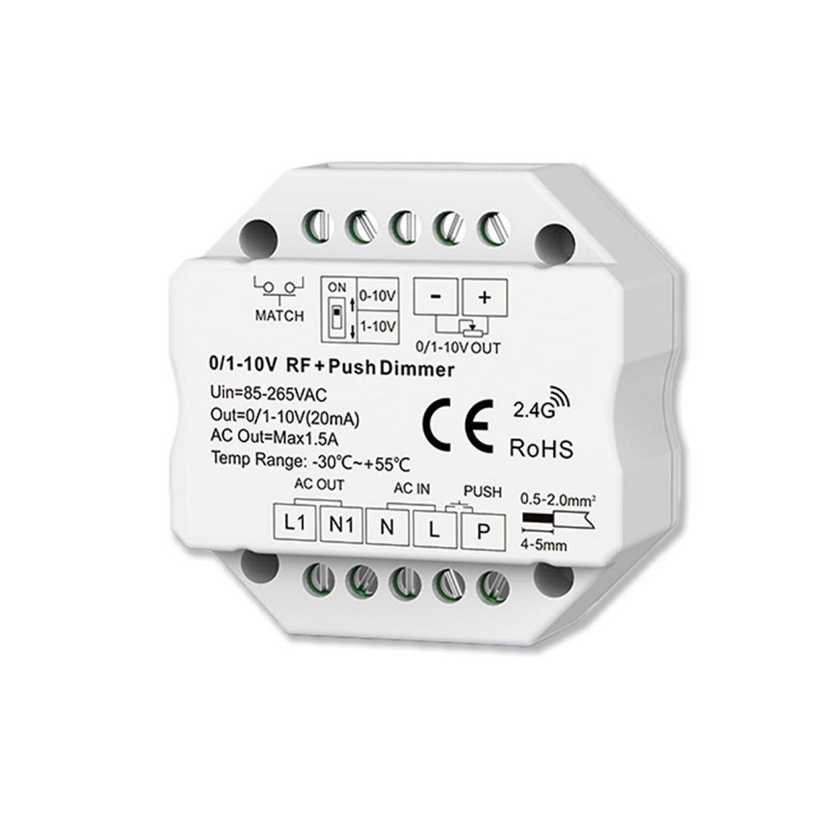 Push-Funk Mesh-Dimmer 0/1-10V Output und Switch 85-265V, 1.5A, Isoled Sys-Pro