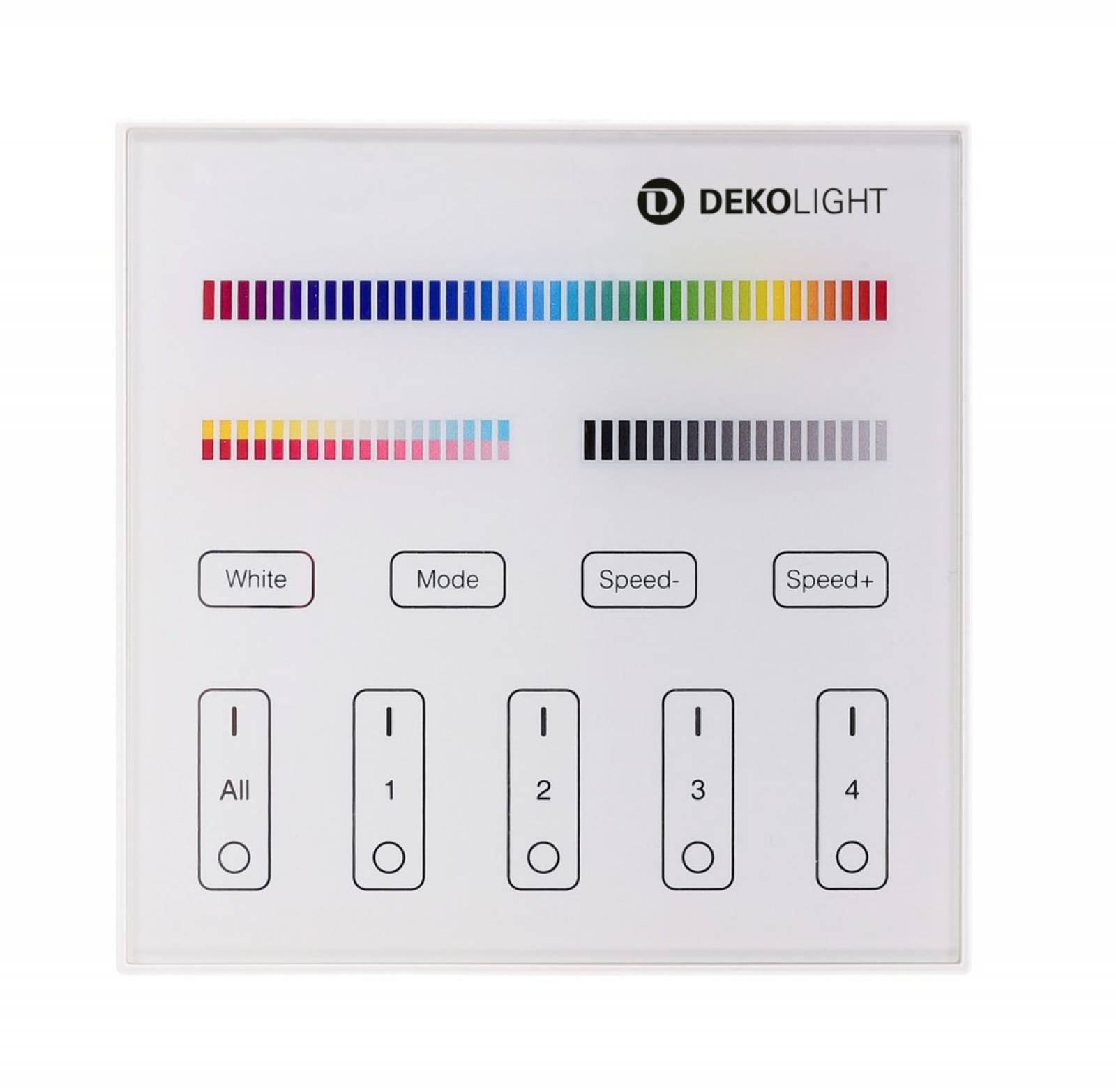 RF-smart Controller, Wandfernbedienung, wei�, 4 Zonen, Single/CCT/RGB/RGBW/RGB+CCT, dimmbar