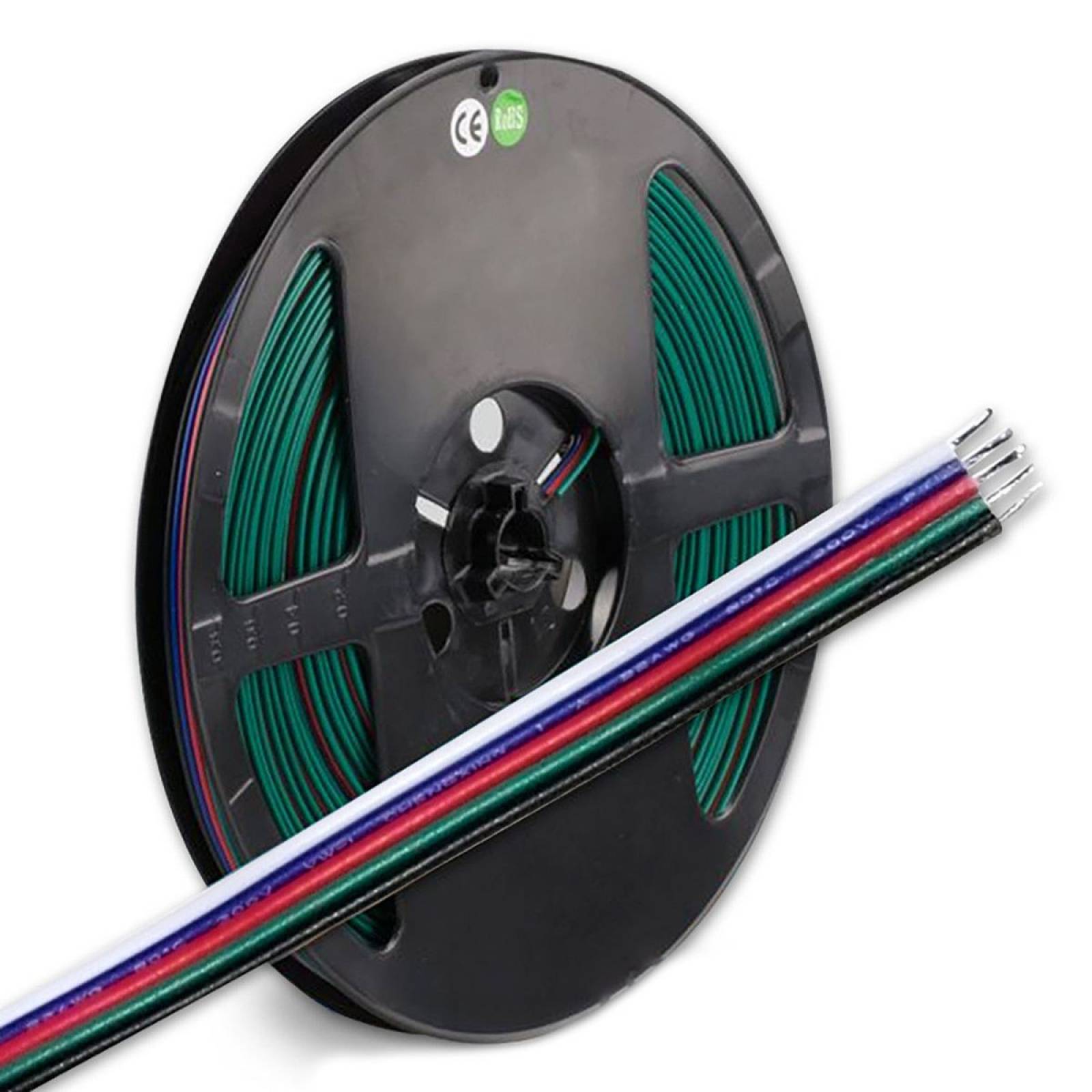 RGB+W Kabel, 5-polig, Farbkennzeichnung, 5x0,5mm�, 1 Bund = 10m