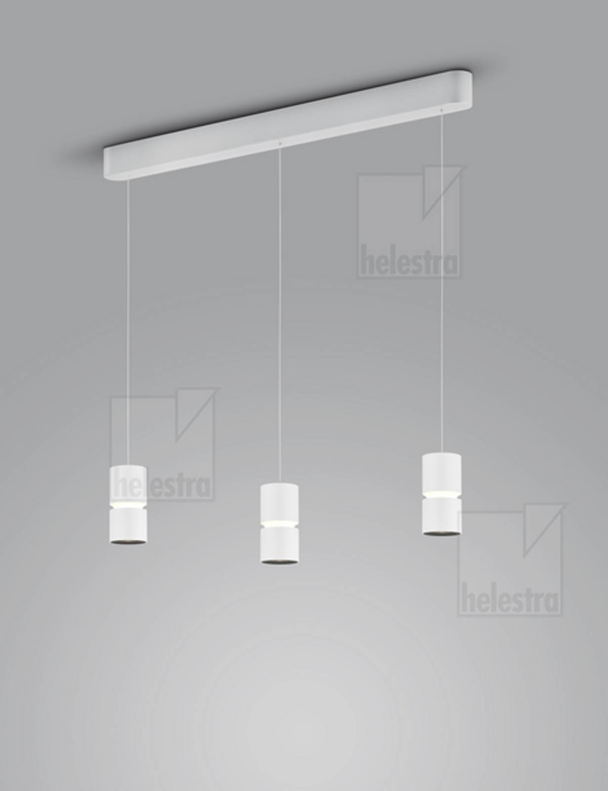 ROK Pendelleuchte 3-fach wei� matt 30W dim, 2700K, verstellbar 20-60�, H:10-1800mm