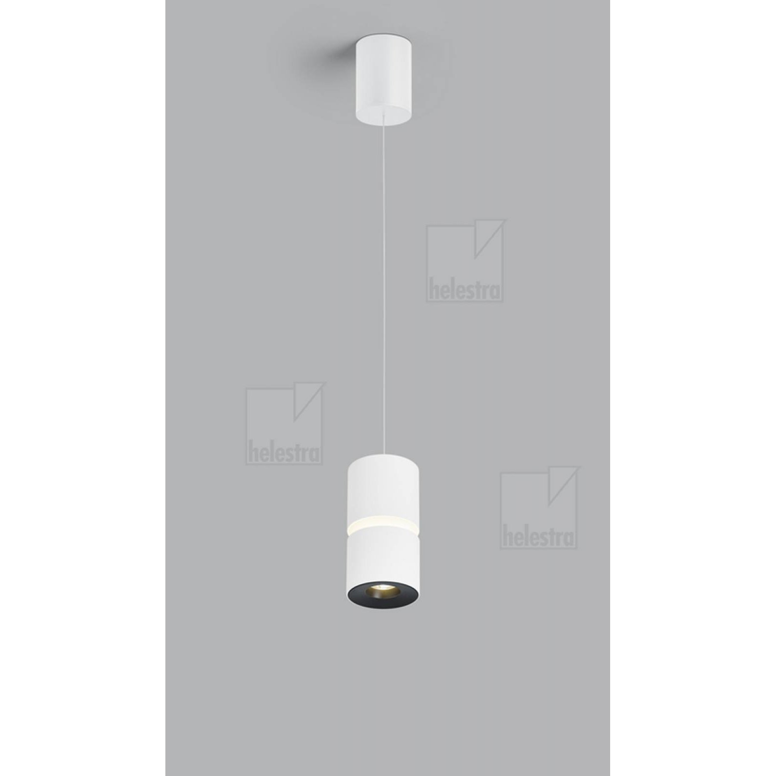 ROK Pendelleuchte wei� matt 10W dimmbar, 2700K, verstellbar 20-60�, H:10-1800mm