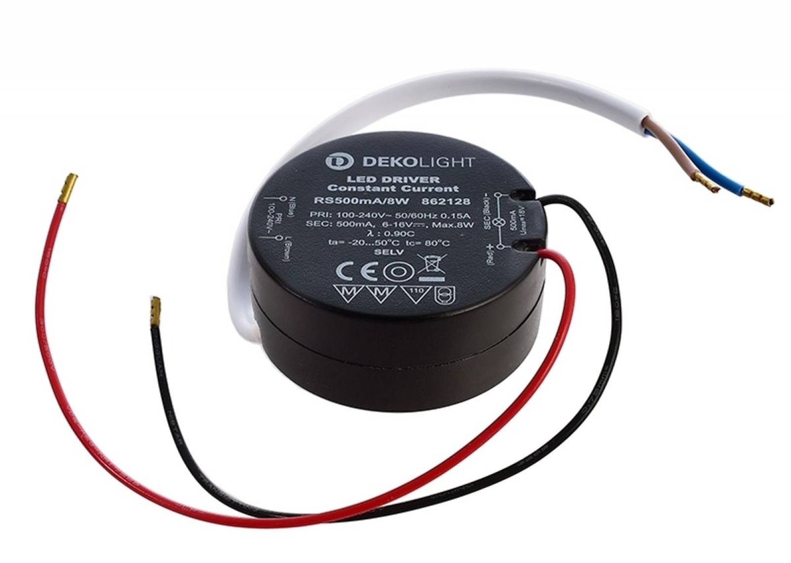 ROUND, RS500mA/8W Schwarz, Netzger�t, 8W, 100-240V AC/50-60Hz, 6-16V DC, 500 mA