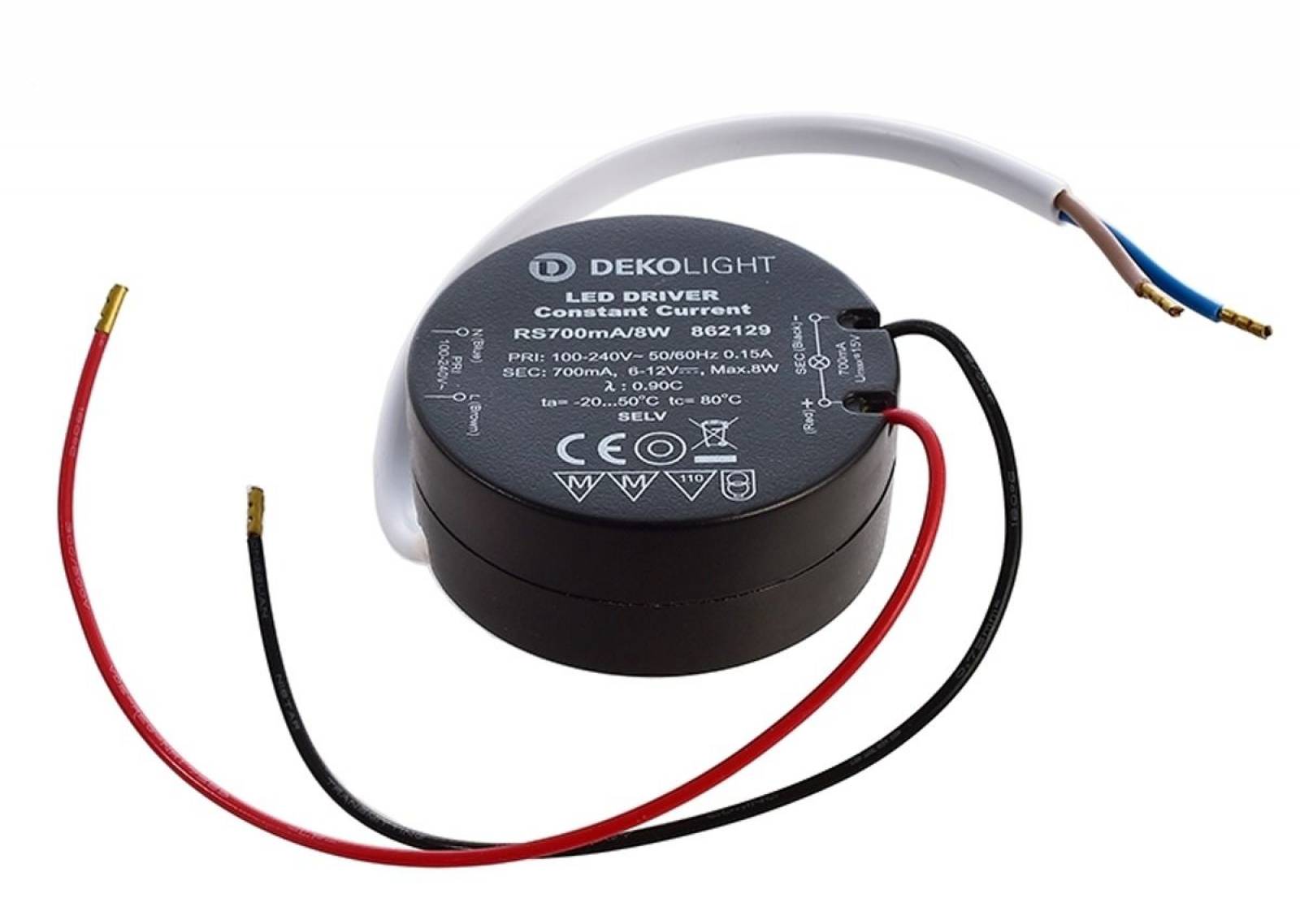 ROUND, RS700mA/8W Schwarz, Netzger�t, 8W, 100-240V AC/50-60Hz, 6-12V DC, 700 mA