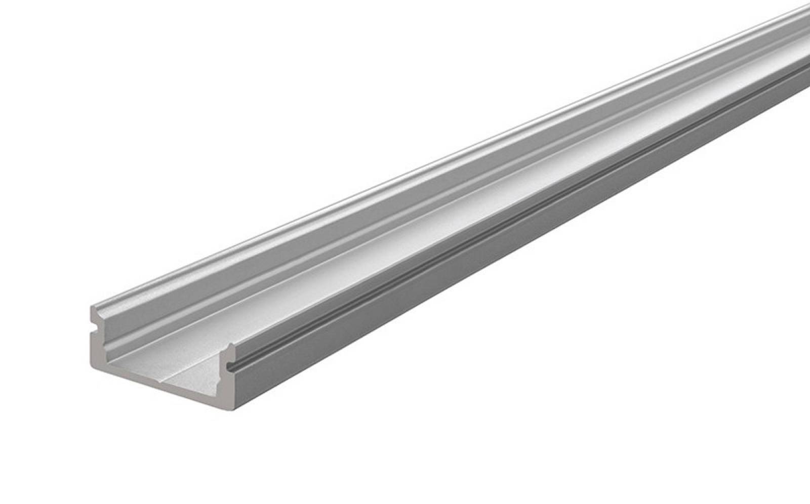 Reprofil AU-01-12 flaches U-Profil f�r 12 - 13,3 mm LED Stripes, Silber-matt, eloxiert, 1000 mm