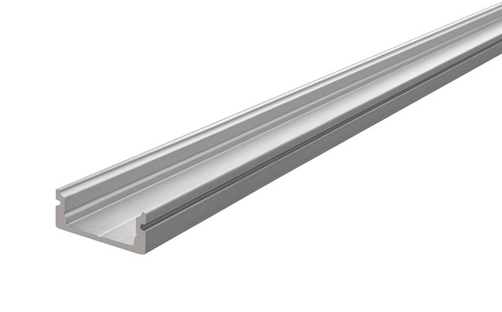Reprofil AU-01-12 flaches U-Profil f�r 12 - 13,3 mm LED Stripes, Silber-matt, eloxiert, 2000 mm