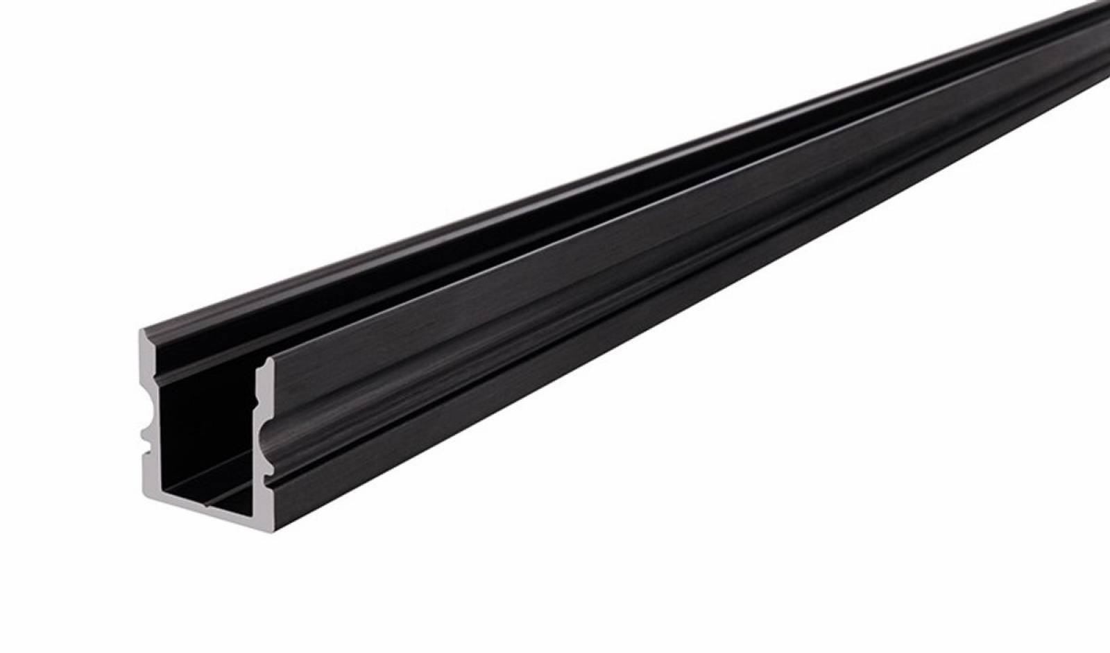 Reprofil AU-02-08 hohes U-Profil f�r 8 - 9,3 mm LED Stripes, Schwarz-matt, eloxiert, 2000 mm
