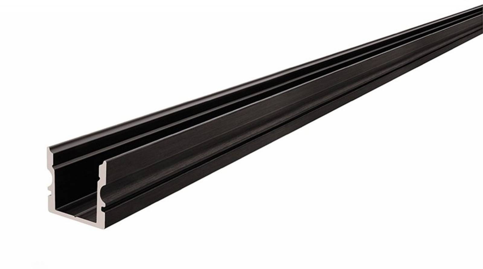 Reprofil AU-02-10 hohes U-Profil f�r 10 - 11,3 mm LED Stripes, Schwarz-matt, eloxiert, 2000 mm