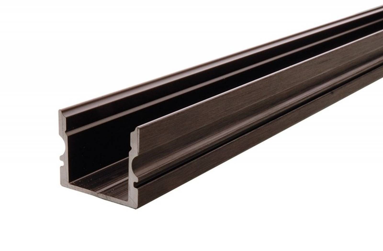 Reprofil AU-02-12 hohes U-Profil f�r 12 - 13,3 mm LED Stripes, Schwarz-matt, eloxiert, 2000 mm