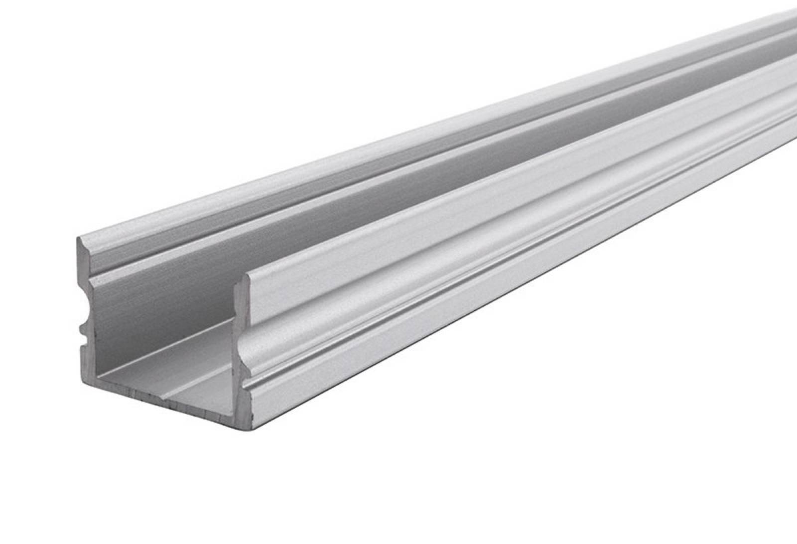 Reprofil AU-02-12 hohes U-Profil f�r 12 - 13,3 mm LED Stripes, Silber-matt, eloxiert, 2000 mm