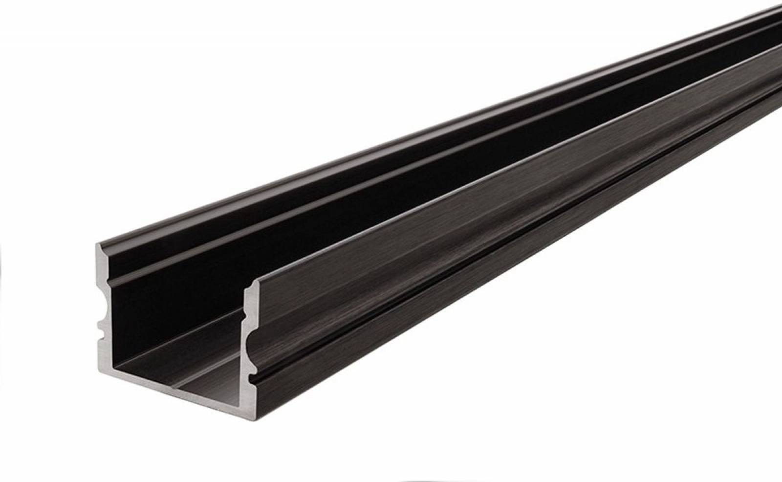 Reprofil AU-02-15 hohes U-Profil f�r 15 - 16,3 mm LED Stripes, Schwarz-matt, eloxiert, 2000 mm