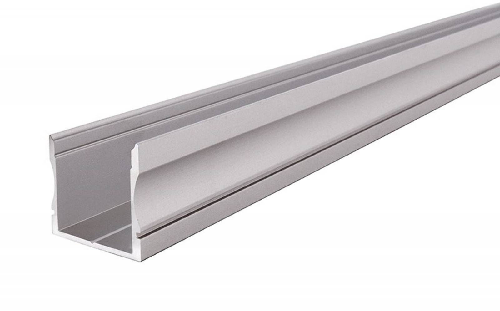 Reprofil AU-02-20 hohes U-Profil f�r 19 - 21,3 mm LED Stripes, Silber-matt, eloxiert, 2000 mm