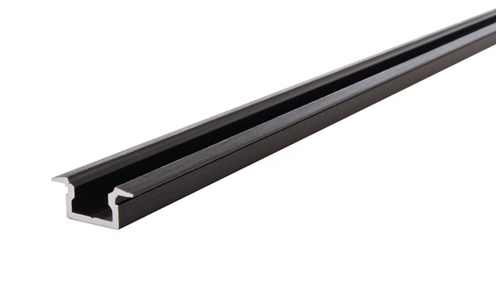 Reprofil ET-01-05 flaches T-Profil f�r 5 - 5,7 mm LED Stripes, Schwarz-matt, geb�rstet, 2000 mm