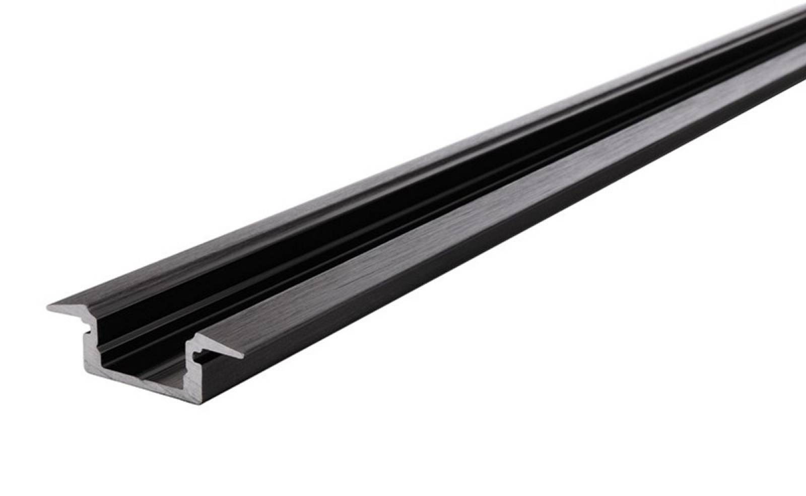 Reprofil ET-01-08 flaches T-Reprofil f�r 8 - 9,3 mm LED Stripes, Schwarz-matt, eloxiert, 2000 mm