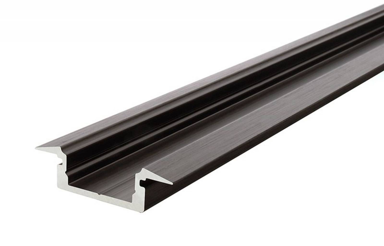 Reprofil ET-01-10 flaches T-Reprofil f�r 10 - 11,3 mm LED Stripes, Schwarz-matt, eloxiert, 2000 mm
