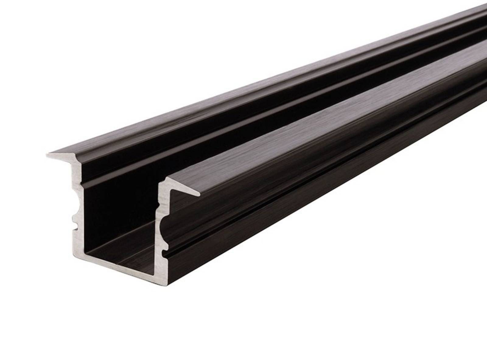 Reprofil ET-02-10 hohes T-Reprofil f�r 10 - 11,3 mm LED Stripes, Schwarz-matt, eloxiert, 2000 mm