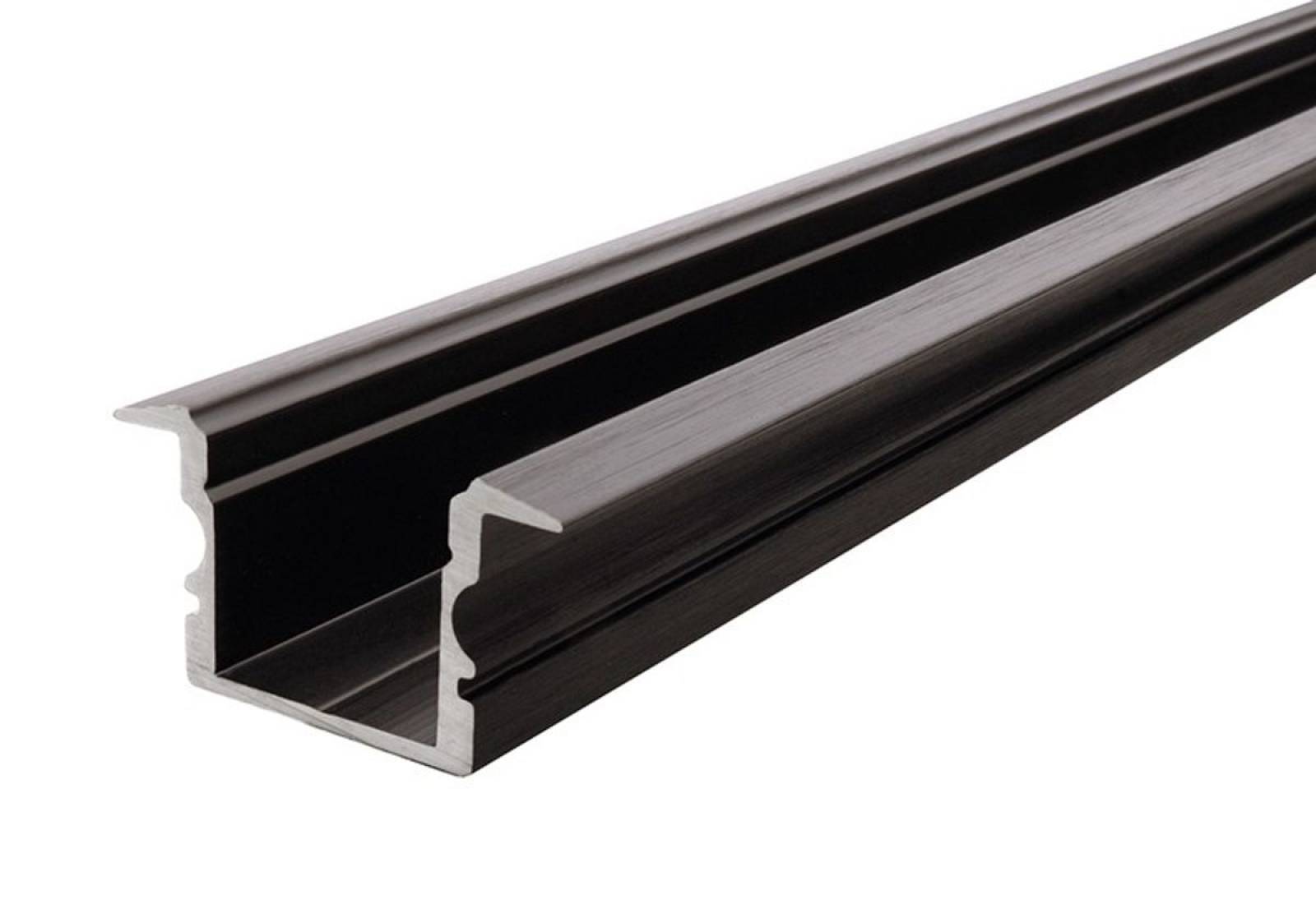 Reprofil ET-02-12 hohes T-Reprofil f�r 12 - 13,3 mm LED Stripes, Schwarz-matt, eloxiert, 2000 mm
