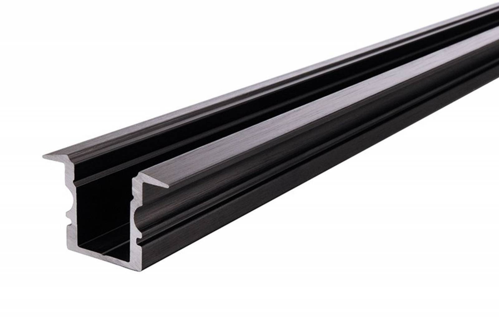 Reprofil El T-02-08 hohes T-Reprofil f�r 8 - 9,3 mm LED Stripes, Schwarz-matt, eloxiert, 2000 mm