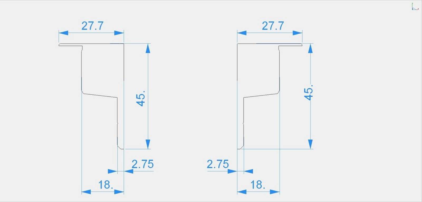 Reprofil, Endkappe C-P-EL-03-10 Set 2 Stk, Kunststoff, L�nge: 45 mm