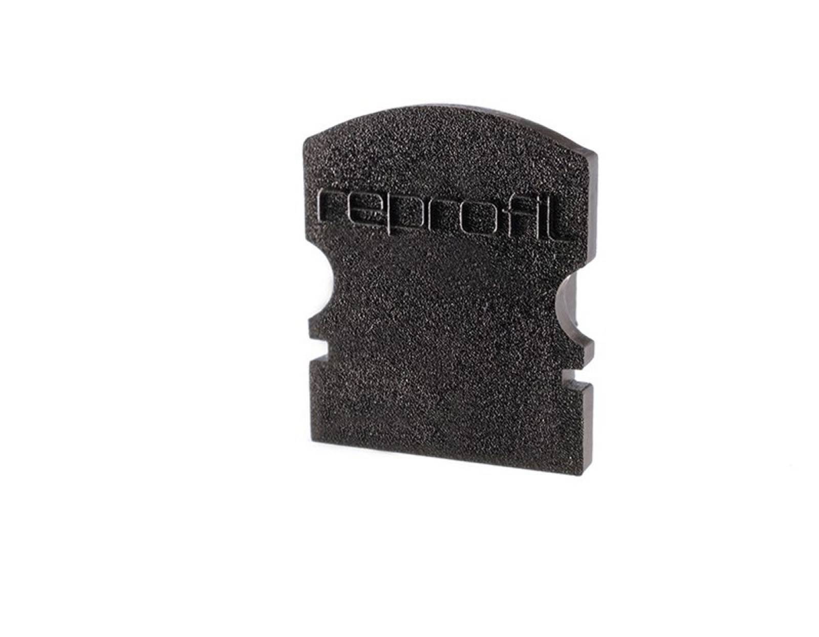Reprofil Endkappe F-AU-02-08, Schwarz, 14 mm, Flach