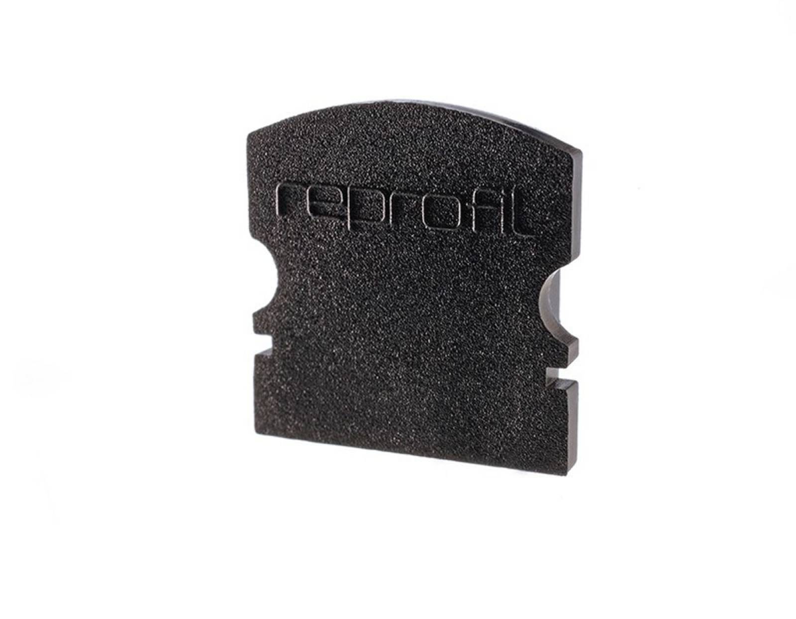 Reprofil Endkappe F-AU-02-10, Schwarz, 16 mm, Flach