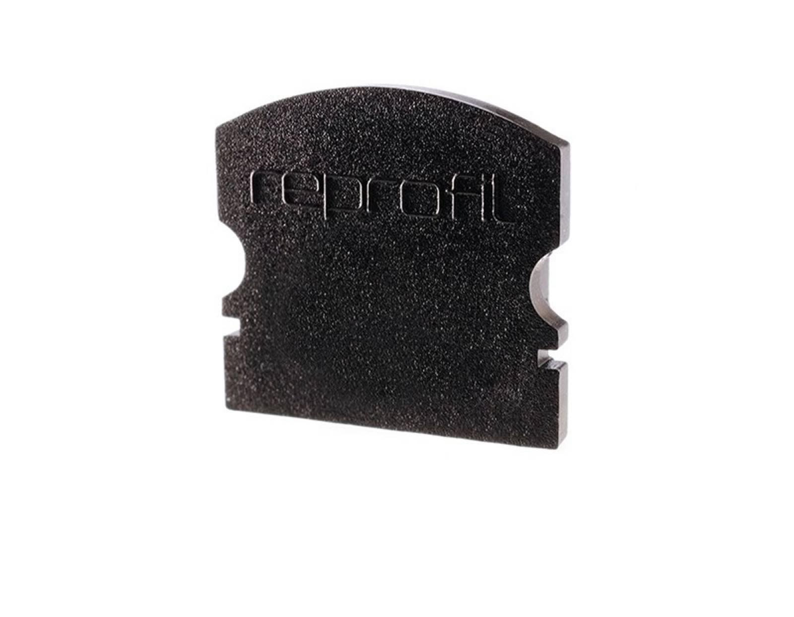 Reprofil Endkappe F-AU-02-12, Schwarz, 18 mm, Flach