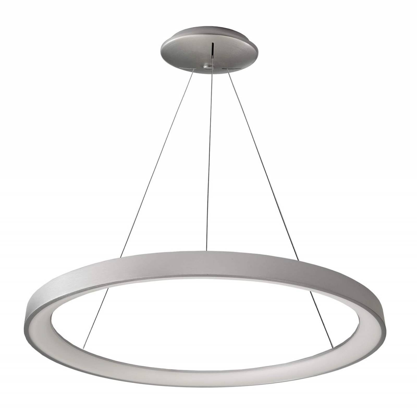 Ring-/Pendelleuchte Merope 580mm, 42W dimmbar, 3000/4000K, Silber