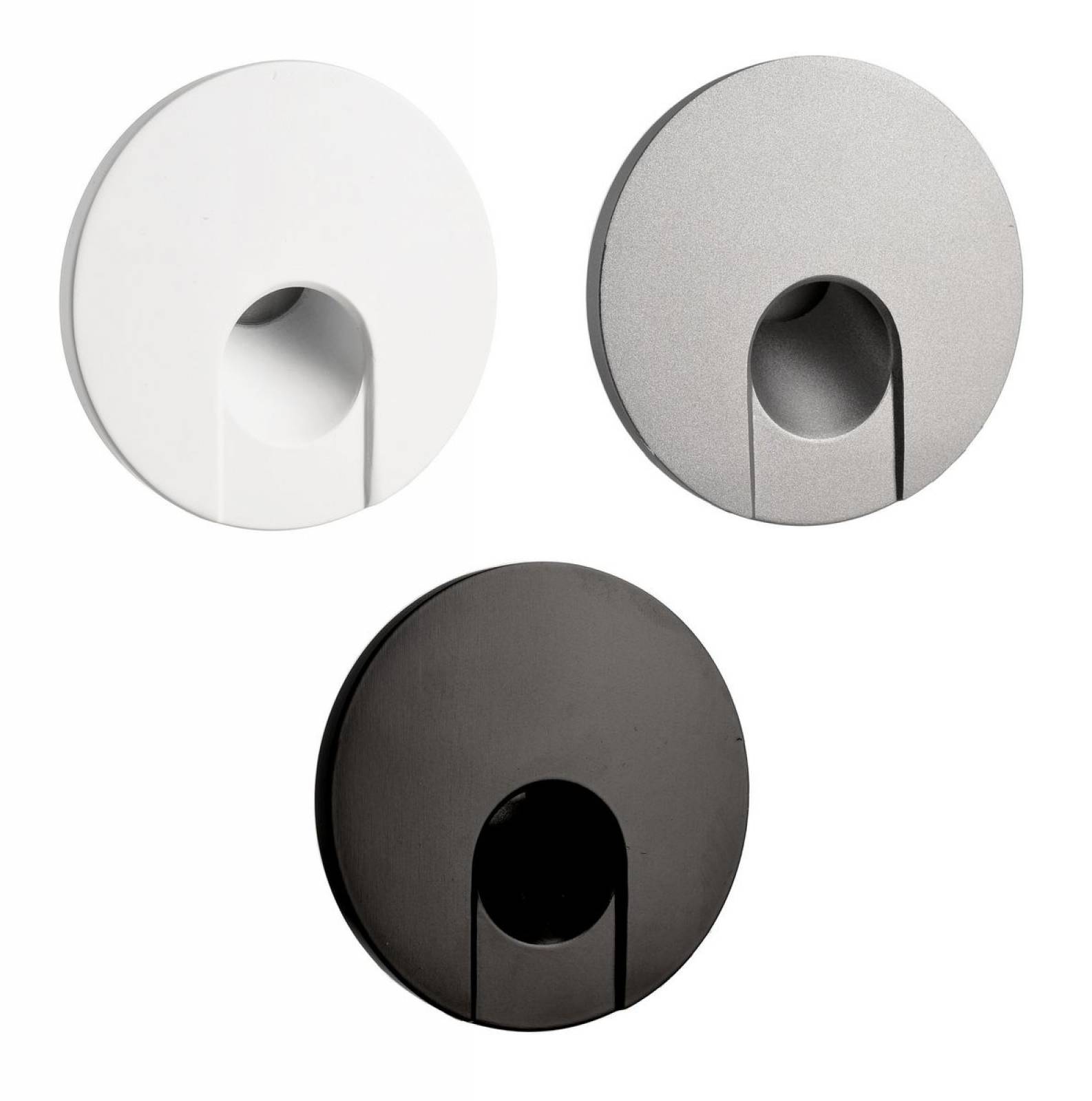 Runde Abdeckung Auge f�r Alwaid II Wandeinbauleuchte 75x75mm, wei�/schwarz/alu