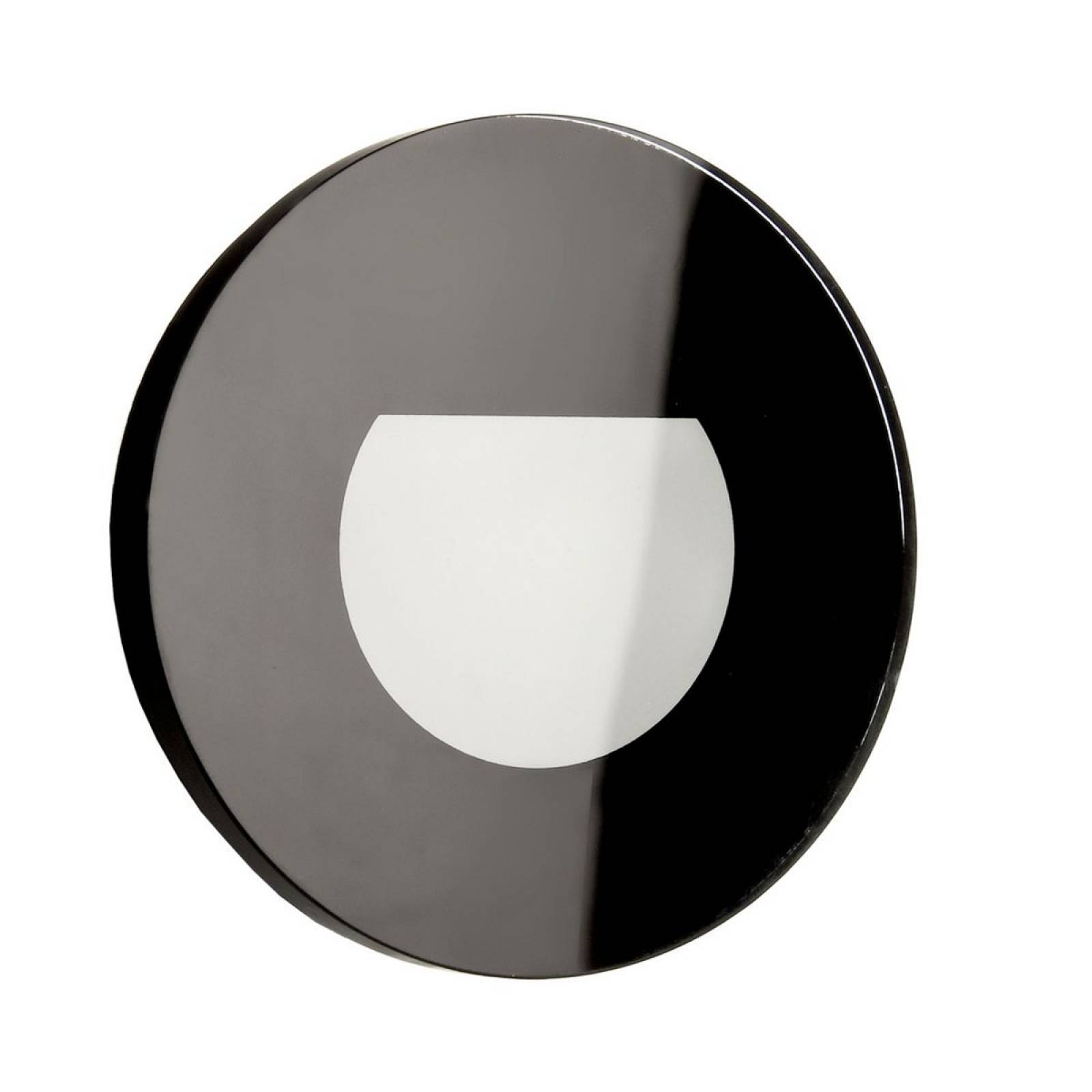 Runde Abdeckung Glas f�r Alwaid II Wandeinbauleuchte 75x75mm, schwarz