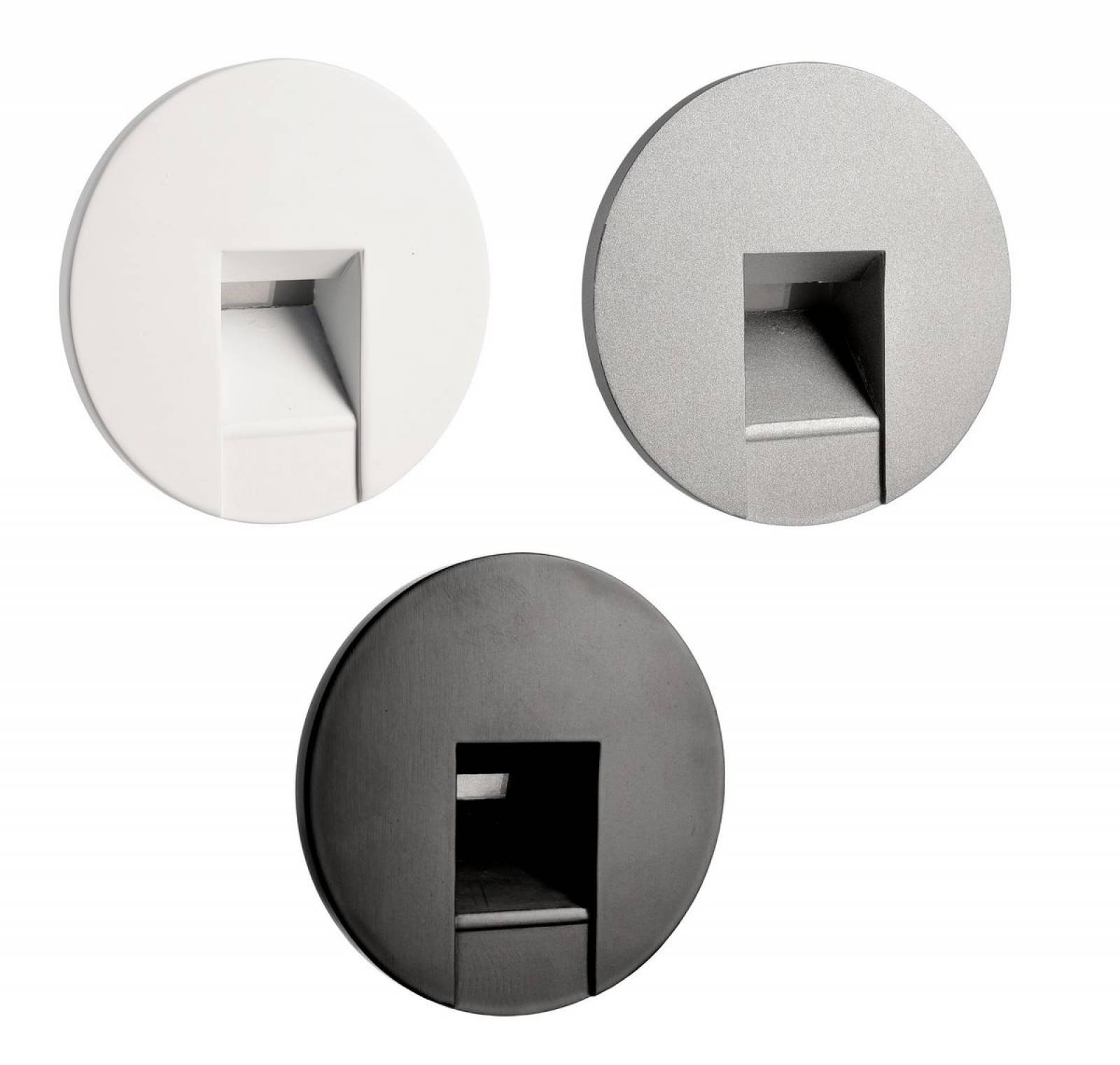 Runde Abdeckung Quadrat f�r Alwaid II Wandeinbauleuchte 75x75mm, wei�/schwarz/alu