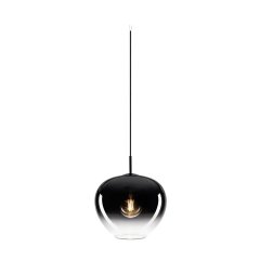Glas Pendelleuchte PANTILO CONVEX 29, schwarz-chrom, f�r 1- und 3-Phasen-Schienen