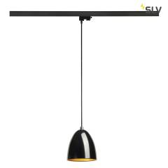 PARA CONE 14 Pendelleuchte, rund, schwarz/gold, GU10, inkl. schwarzem 3 Phasen-Adapter