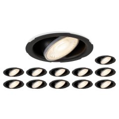 12er Set LED Deckeneinbauleuchte SLV MOVE schwenkbar, DA 68-75mm, ColorSwitch, dim