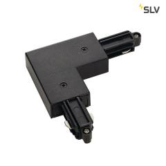 Eckverbinder f�r 1-Phasen HV-Stromschiene, Aufbauversion schwarz, Erde aussen/rechts