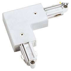 Eckverbinder f�r 1-Phasen HV-Stromschiene, Aufbauversion wei�, Erde aussen/rechts